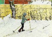 Carl Larsson falugarden-esbjorn pa skidor Spain oil painting artist